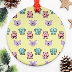 Animals Round Ornament (two Sides) by nateshop