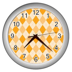 Argyle Wall Clock (silver) by nateshop