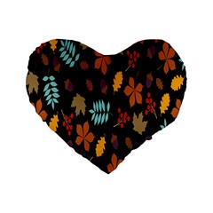 Autumn-flower Standard 16  Premium Heart Shape Cushions by nateshop