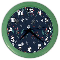 Background-flower Color Wall Clock