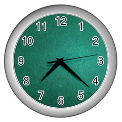 Background-green Wall Clock (Silver)