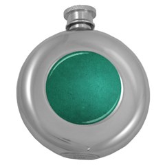 Background-green Round Hip Flask (5 oz)