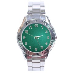 Background-green Stainless Steel Analogue Watch by nateshop