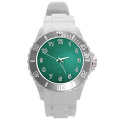 Background-green Round Plastic Sport Watch (L)