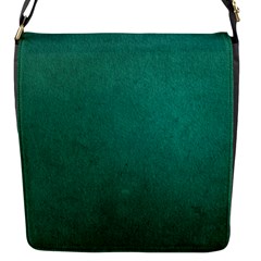 Background-green Flap Closure Messenger Bag (S)