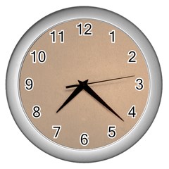 Background-mocca Wall Clock (silver) by nateshop