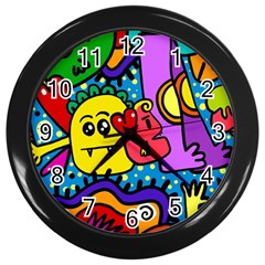 Cartoon Wall Clock (black)