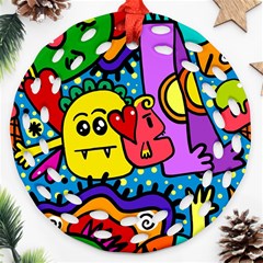 Cartoon Round Filigree Ornament (two Sides)