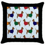 Dachshund Throw Pillow Case (Black) Front