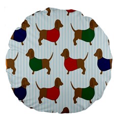 Dachshund Large 18  Premium Round Cushions by nateshop