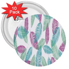 Feathers 3  Buttons (10 Pack) 