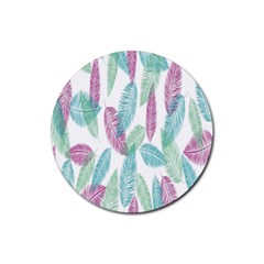 Feathers Rubber Round Coaster (4 Pack) by nateshop