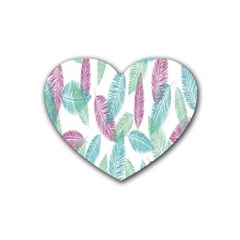 Feathers Rubber Coaster (heart) by nateshop