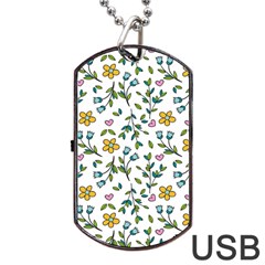 Flowers-beutiful Dog Tag Usb Flash (two Sides)