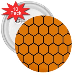 Honeycomb 3  Buttons (10 Pack) 