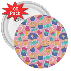 Ice-cream 3  Buttons (100 Pack) 