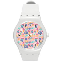 Ice-cream Round Plastic Sport Watch (m) by nateshop