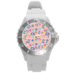 Ice-cream Round Plastic Sport Watch (l) by nateshop