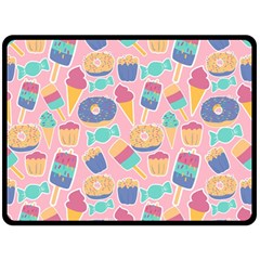 Ice-cream Double Sided Fleece Blanket (large)  by nateshop