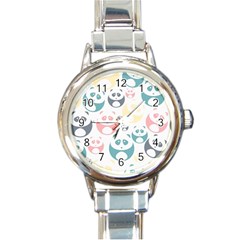 Pandas-panda Round Italian Charm Watch by nateshop