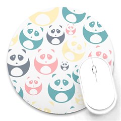 Pandas-panda Round Mousepads by nateshop