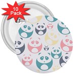 Pandas-panda 3  Buttons (10 pack)  Front