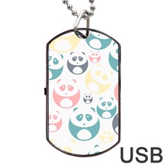 Pandas-panda Dog Tag Usb Flash (one Side) by nateshop