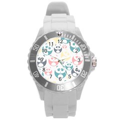 Pandas-panda Round Plastic Sport Watch (l) by nateshop