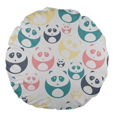 Pandas-panda Large 18  Premium Flano Round Cushions by nateshop