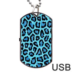 Paper-blue-tiger Dog Tag Usb Flash (one Side) by nateshop