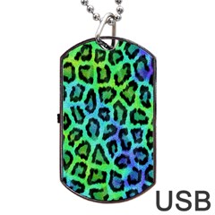 Paper-green-tiger Dog Tag Usb Flash (two Sides)