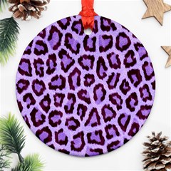 Paper-purple-tiger Round Ornament (two Sides) by nateshop