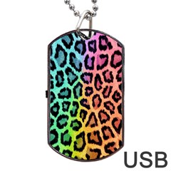 Paper-ranbow-tiger Dog Tag Usb Flash (one Side) by nateshop