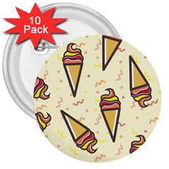 Pattern-ice 3  Buttons (10 Pack) 