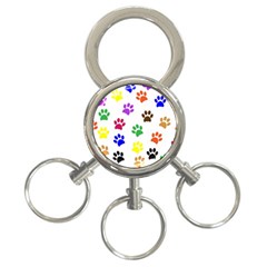 Pawprints 3-Ring Key Chain