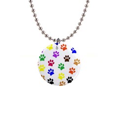 Pawprints 1  Button Necklace