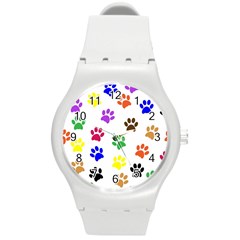 Pawprints Round Plastic Sport Watch (M)