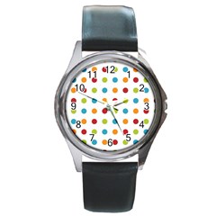 Polka-dots Round Metal Watch by nateshop