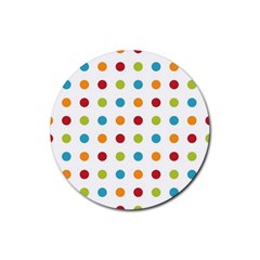 Polka-dots Rubber Coaster (round) by nateshop