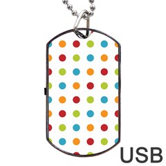 Polka-dots Dog Tag Usb Flash (one Side) by nateshop