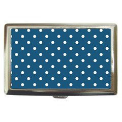 Polka-dots-blue White Cigarette Money Case by nateshop