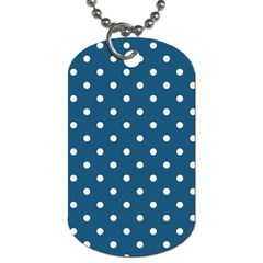 Polka-dots-blue White Dog Tag (two Sides) by nateshop