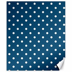 Polka-dots-blue White Canvas 20  X 24  by nateshop