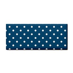 Polka-dots-blue White Hand Towel by nateshop