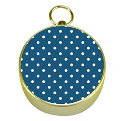 Polka-dots-blue White Gold Compasses by nateshop