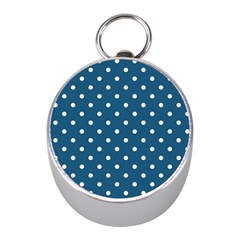 Polka-dots-blue White Mini Silver Compasses by nateshop