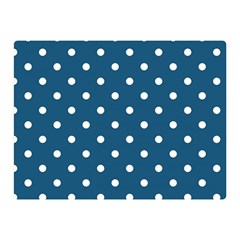 Polka-dots-blue White Double Sided Flano Blanket (mini)  by nateshop