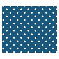 Polka-dots-blue White Double Sided Flano Blanket (small)  by nateshop