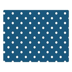 Polka-dots-blue White Double Sided Flano Blanket (large)  by nateshop