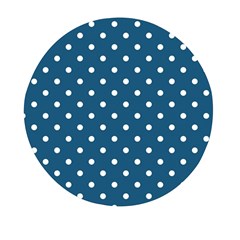 Polka-dots-blue White Mini Round Pill Box by nateshop